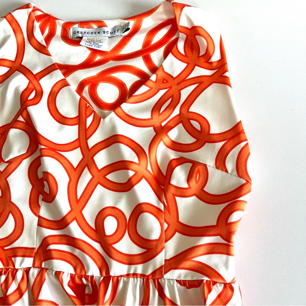 Gretchen Scott date night dress womens small jersey string thing orange vneck - Picture 3 of 7